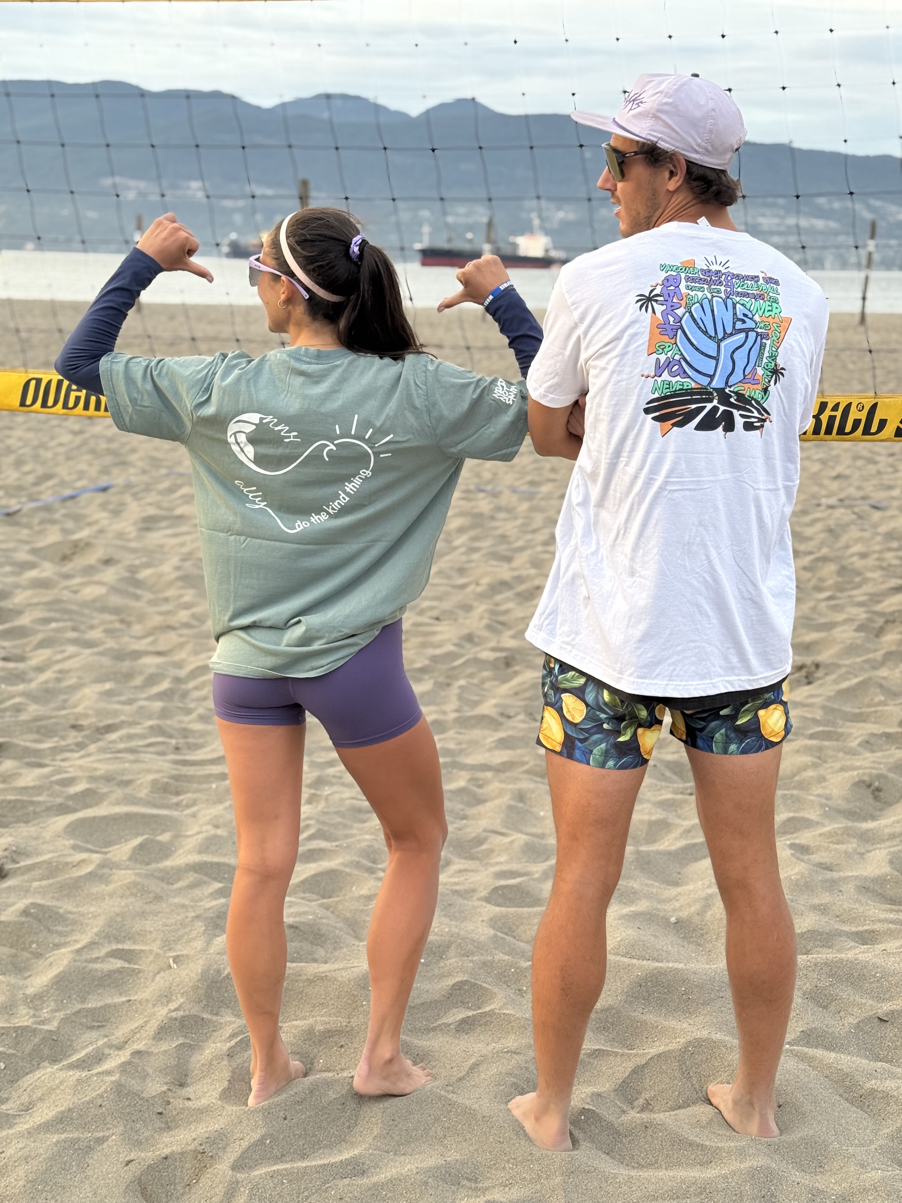 Beach volleyball court on the sand